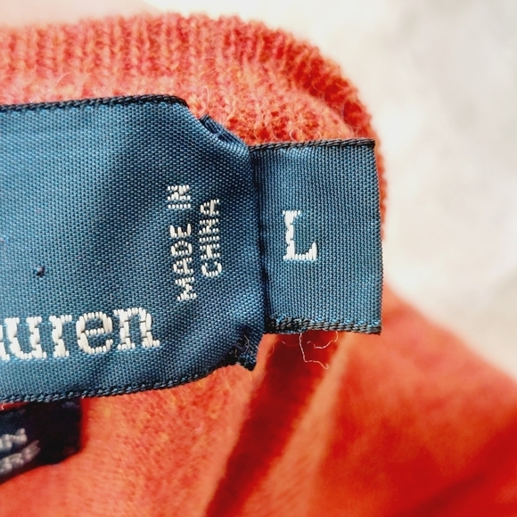 Ralph Lauren Polo Red V Neck Cotton Cashmere Knit Pullover Sweater P463 - Picture 7 of 8